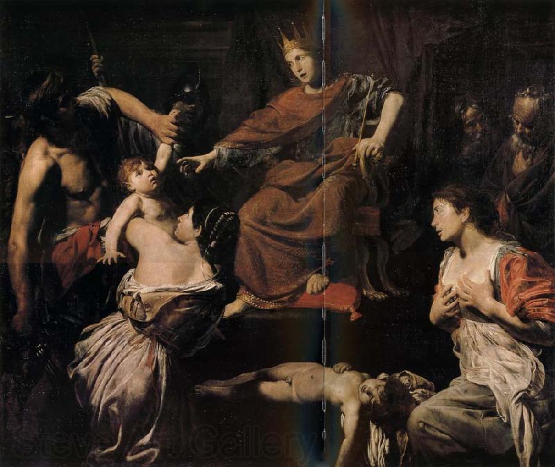 VALENTIN DE BOULOGNE Le jugement de Salomon France oil painting art